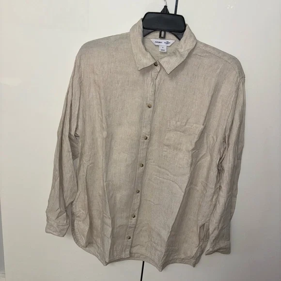 Old Navy Beige Button-Up Shirt - Picture 1 of 3